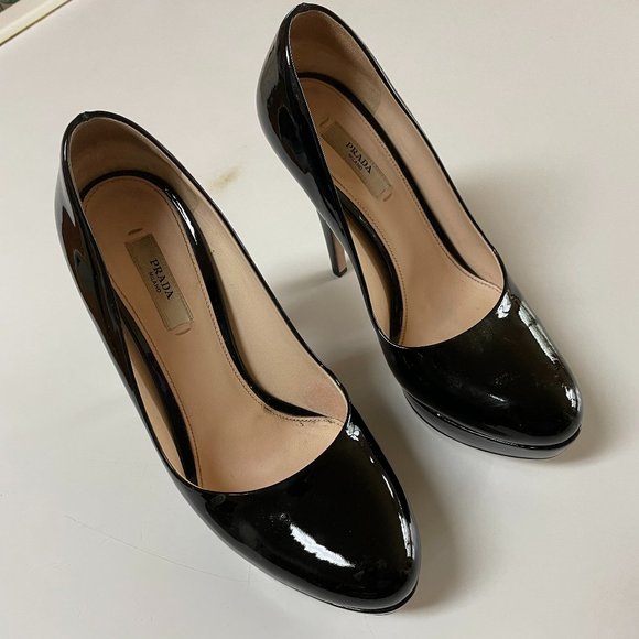 PRADA WOMAN BLACK PUMPS size 38.5 - Picture 1 of 2
